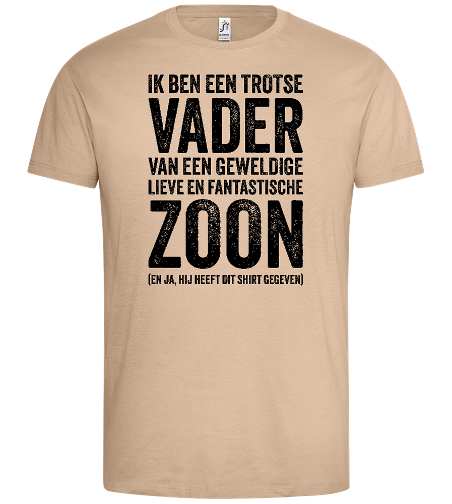 Trotse Vader van Zoon Design - Premium men's t-shirt_SAND_front