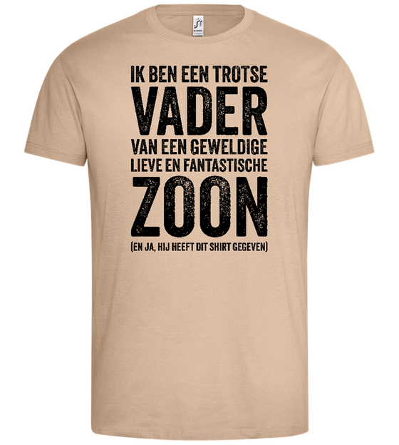 Trotse Vader van Zoon Design - Premium men's t-shirt_SAND_front