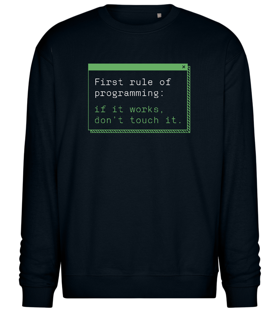 First Rule of Programming Design - Comfort Essential Unisex Sweater_BLACK_front