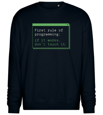 First Rule of Programming Design - Comfort Essential Unisex Sweater_BLACK_front