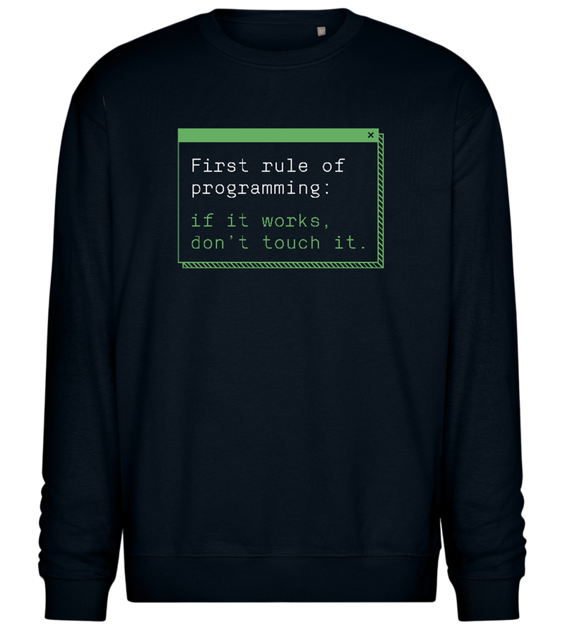 First Rule of Programming Design - Comfort Essential Unisex Sweater_BLACK_front