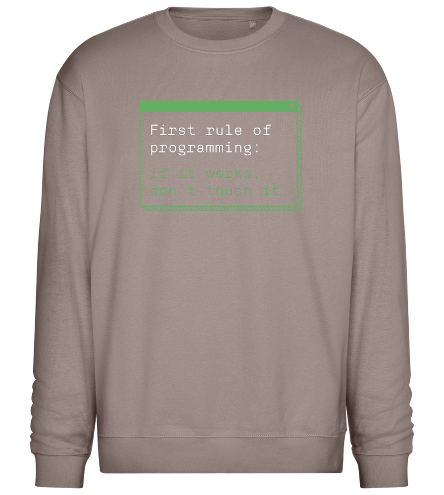 First Rule of Programming Design - Comfort Essential Unisex Sweater_CHARCOAL CHIN_front