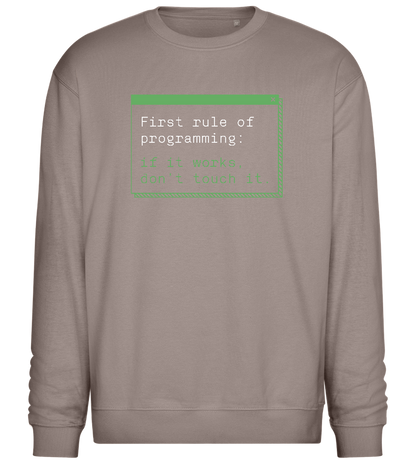 First Rule of Programming Design - Comfort Essential Unisex Sweater_CHARCOAL CHIN_front