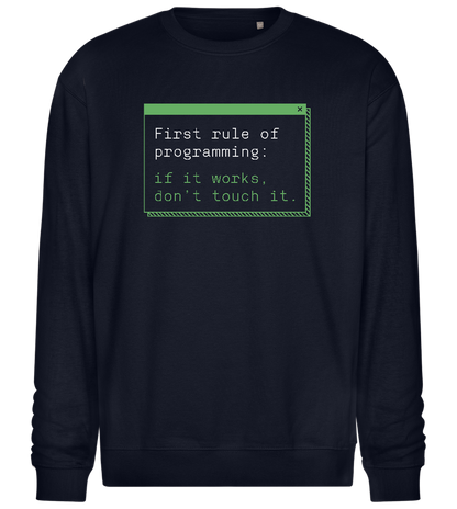 First Rule of Programming Design - Comfort Essential Unisex Sweater_FRENCH NAVY_front