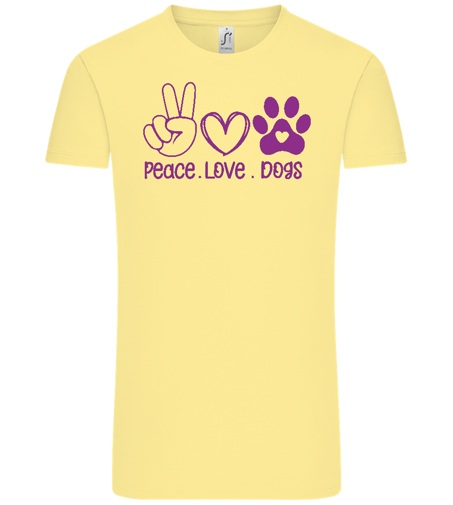 Peace Love Dogs Design - Comfort Unisex T-Shirt_AMARELO CLARO_front