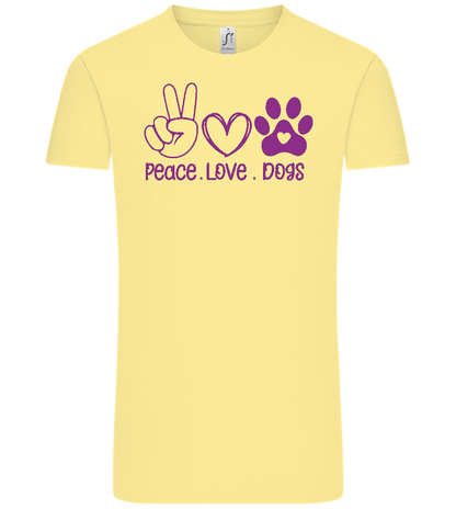 Peace Love Dogs Design - Comfort Unisex T-Shirt_AMARELO CLARO_front