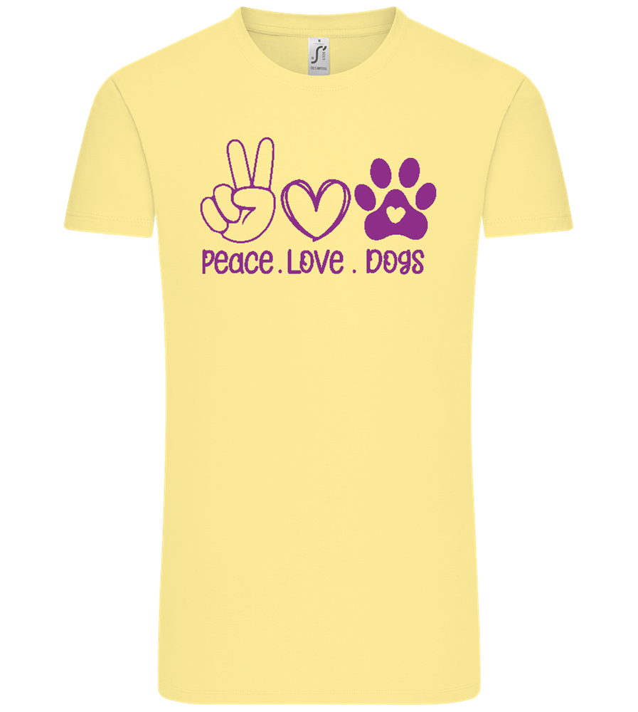 Peace Love Dogs Design - Comfort Unisex T-Shirt_AMARELO CLARO_front