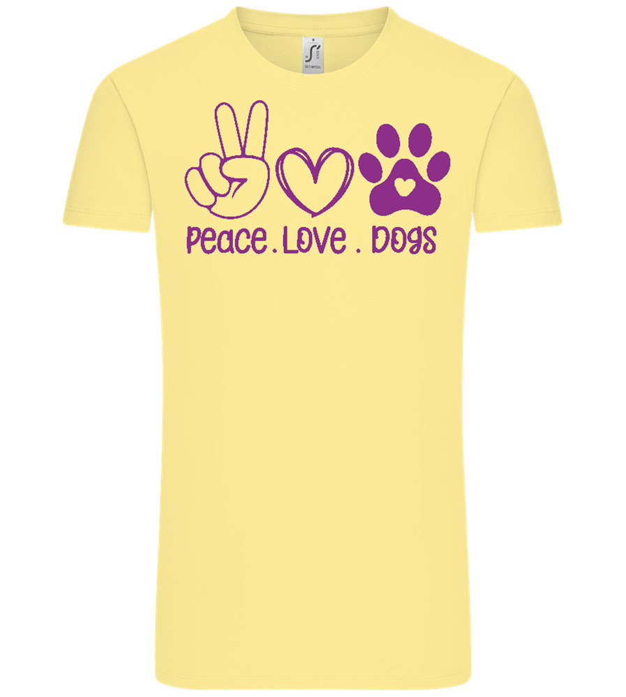 Peace Love Dogs Design - Comfort Unisex T-Shirt_AMARELO CLARO_front