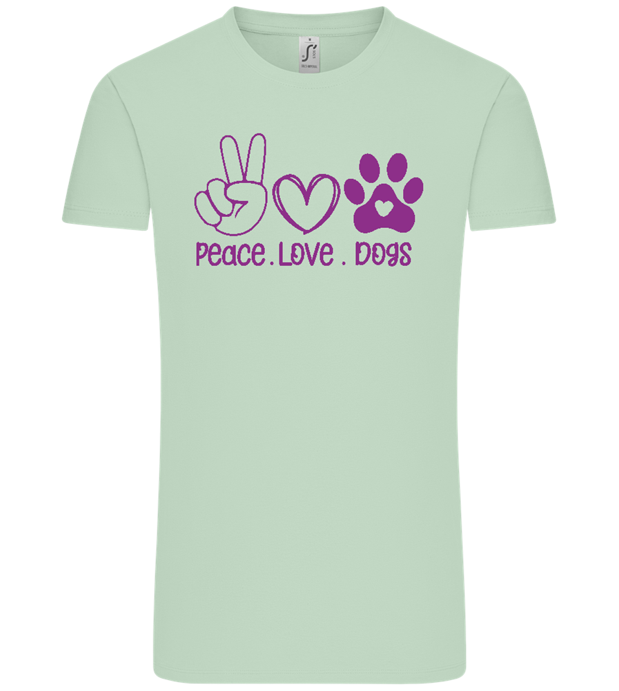 Peace Love Dogs Design - Comfort Unisex T-Shirt_ICE GREEN_front