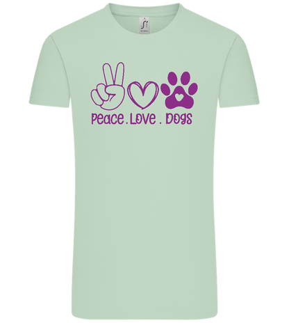 Peace Love Dogs Design - Comfort Unisex T-Shirt_ICE GREEN_front