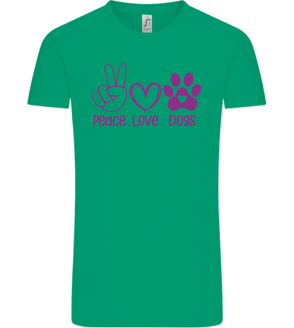 Peace Love Dogs Design - Comfort Unisex T-Shirt_SPRING GREEN_front