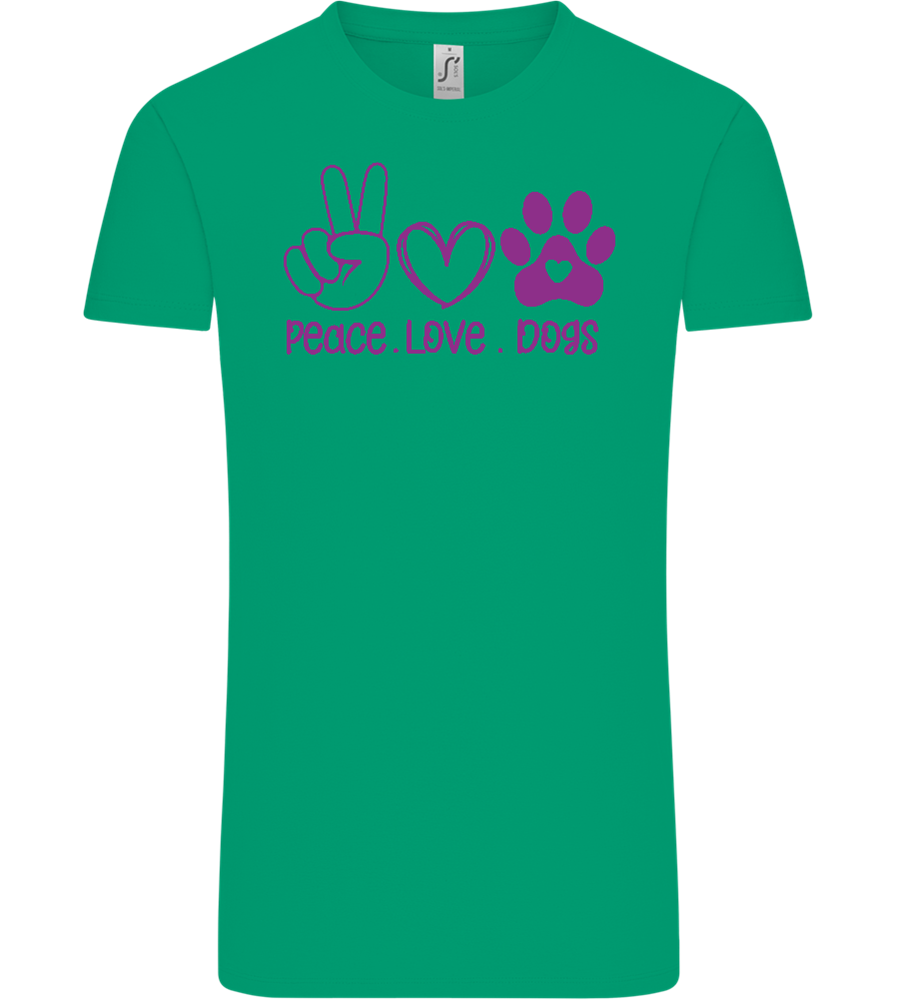 Peace Love Dogs Design - Comfort Unisex T-Shirt_SPRING GREEN_front