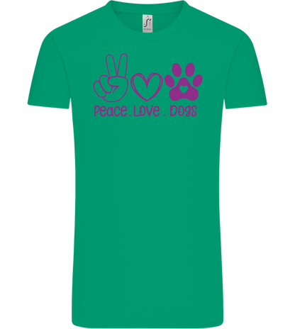 Peace Love Dogs Design - Comfort Unisex T-Shirt_SPRING GREEN_front