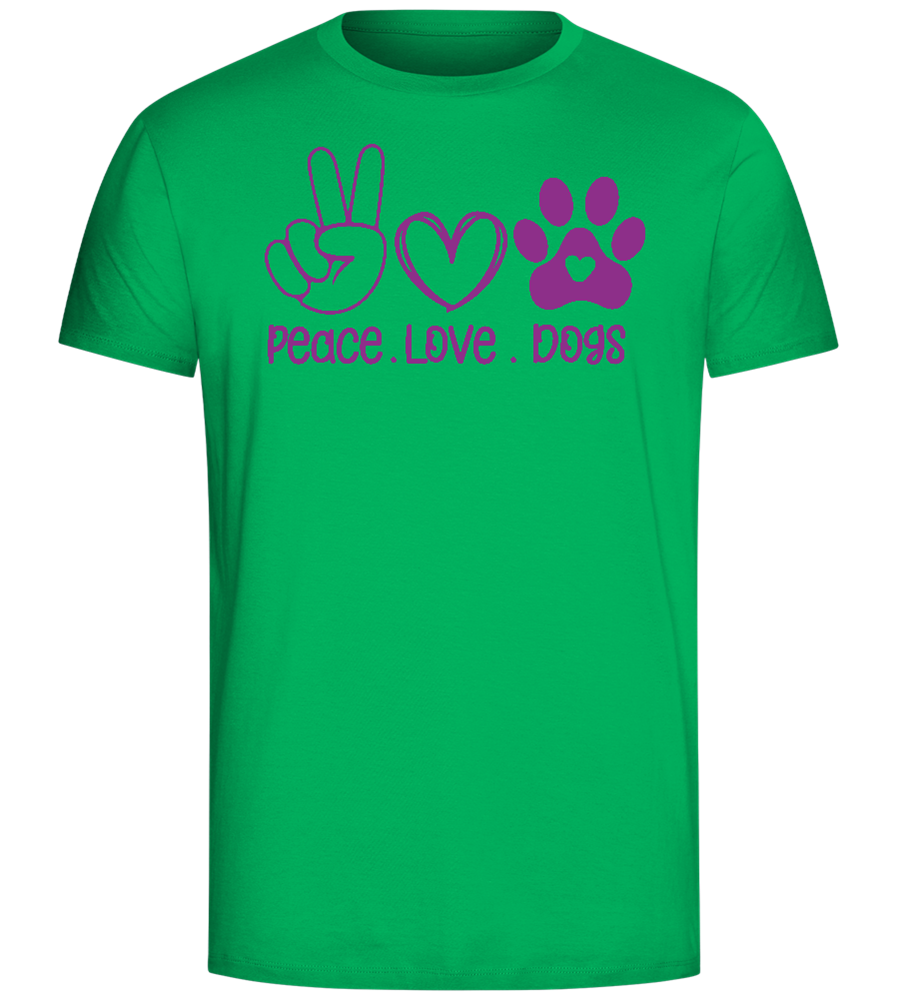 Peace Love Dogs Design - Comfort Unisex T-Shirt_SPRING GREEN_front