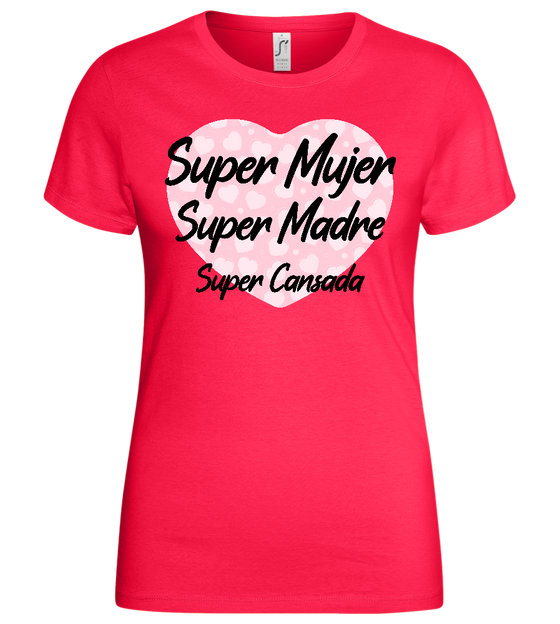 Super Cansada Design - Basic women's t-shirt_CORAL_front