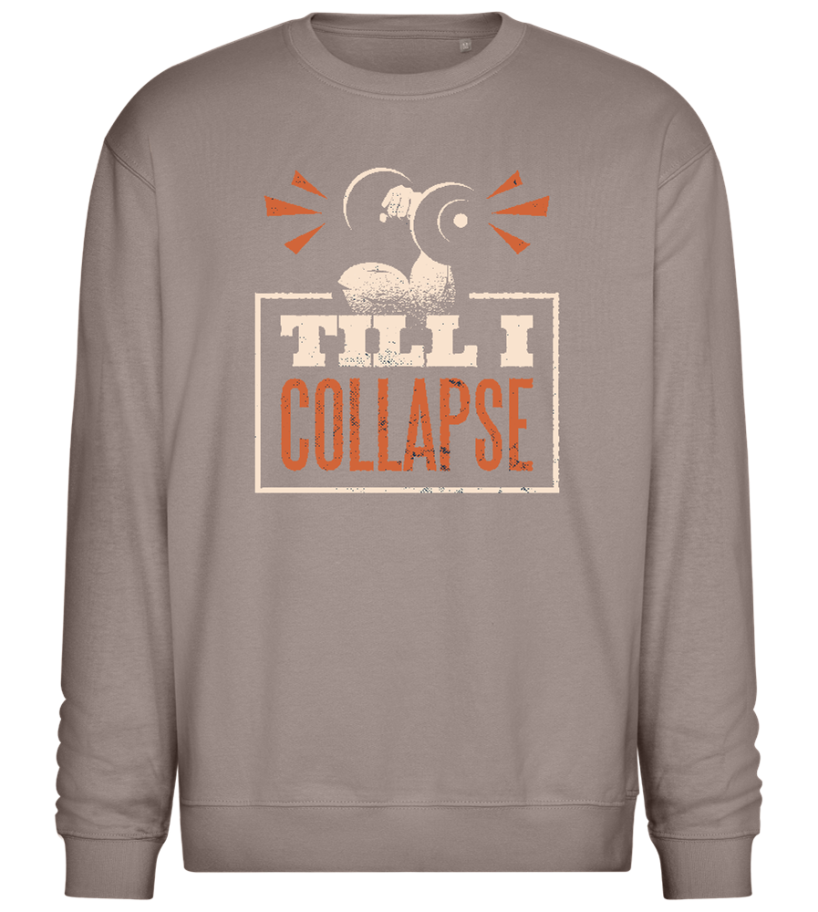 Till I Collapse Design - Comfort Essential Unisex Sweater_CHARCOAL CHIN_front