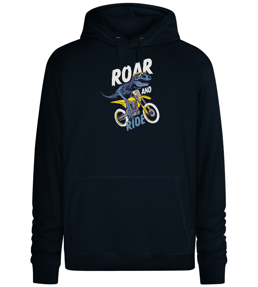 Dino Biker Design - Premium unisex hoodie_BLACK_front