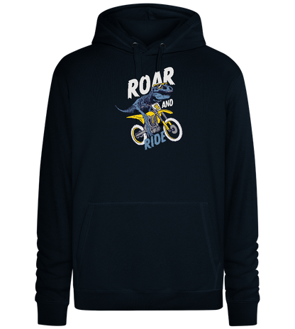 Dino Biker Design - Premium unisex hoodie_BLACK_front