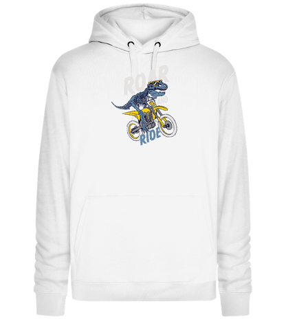 Dino Biker Design - Premium unisex hoodie_WHITE_front