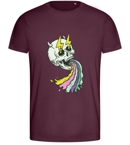 Rainbow Skull Thunders Design - Basic men's fitted t-shirt_BORDEAUX_front