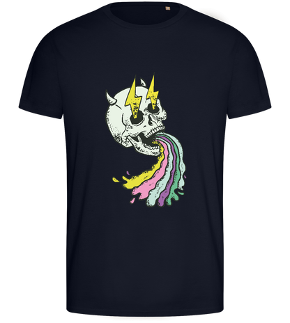 Rainbow Skull Thunders Design - Basic men's fitted t-shirt_FRENCH NAVY_front