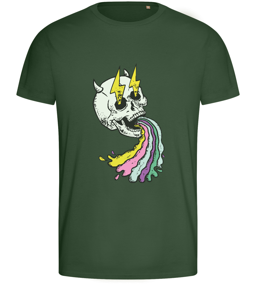 Rainbow Skull Thunders Design - Basic men's fitted t-shirt_GREEN BOTTLE_front