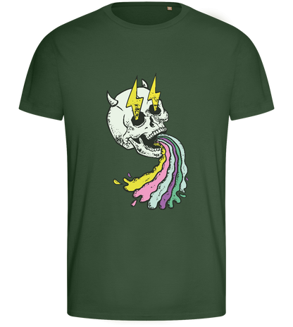 Rainbow Skull Thunders Design - Basic men's fitted t-shirt_GREEN BOTTLE_front