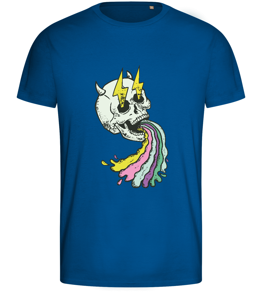 Rainbow Skull Thunders Design - Basic men's fitted t-shirt_ROYAL_front