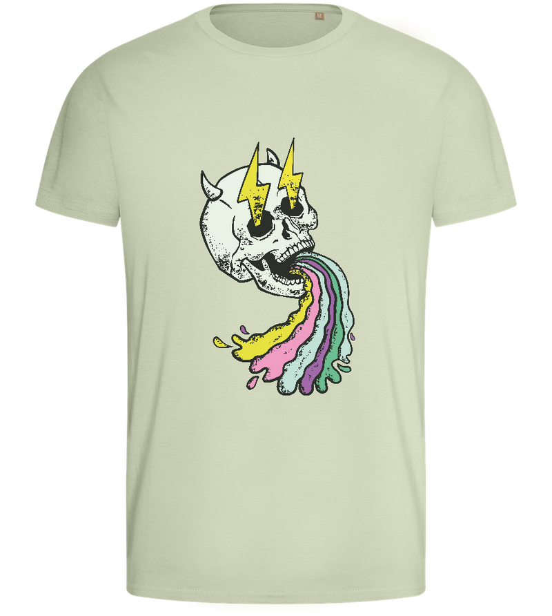 Rainbow Skull Thunders Design - Basic men's fitted t-shirt_SILESTONE_front