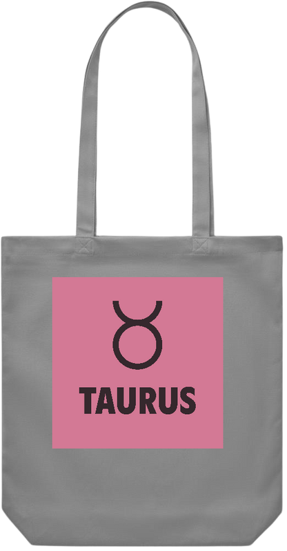 Zodiac Taurus Design - Premium Canvas colored cotton shopping bag_GREY_front