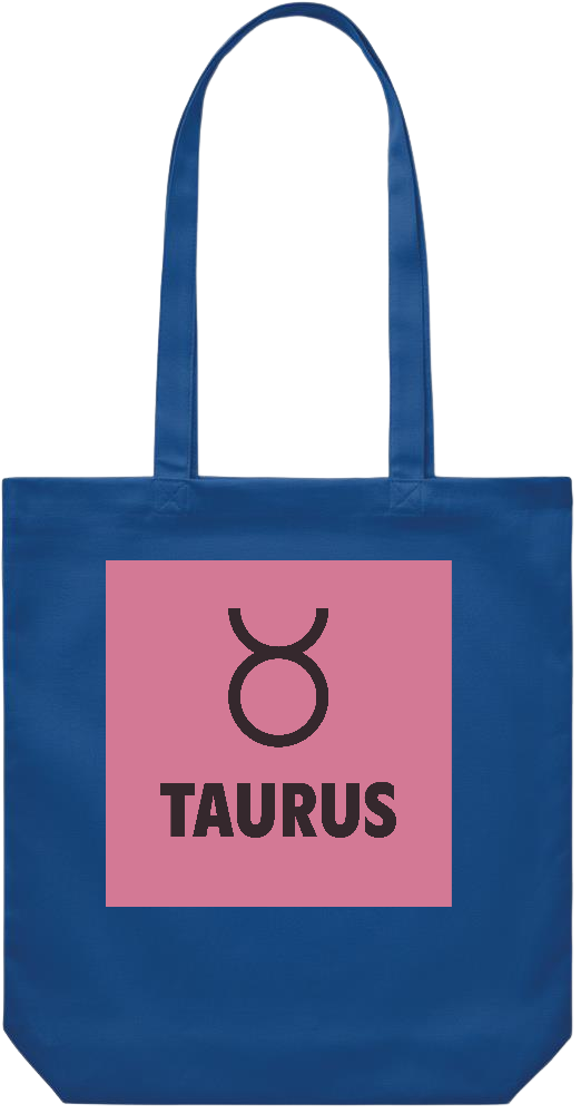 Zodiac Taurus Design - Premium Canvas colored cotton shopping bag_ROYAL BLUE_front