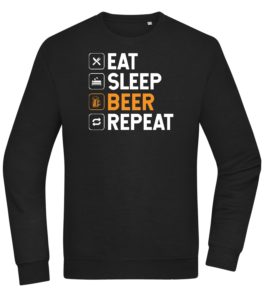 Beer Repeat Design - Comfort Essential Unisex Sweater_BLACK_front