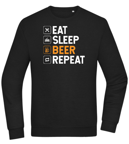 Beer Repeat Design - Comfort Essential Unisex Sweater_BLACK_front