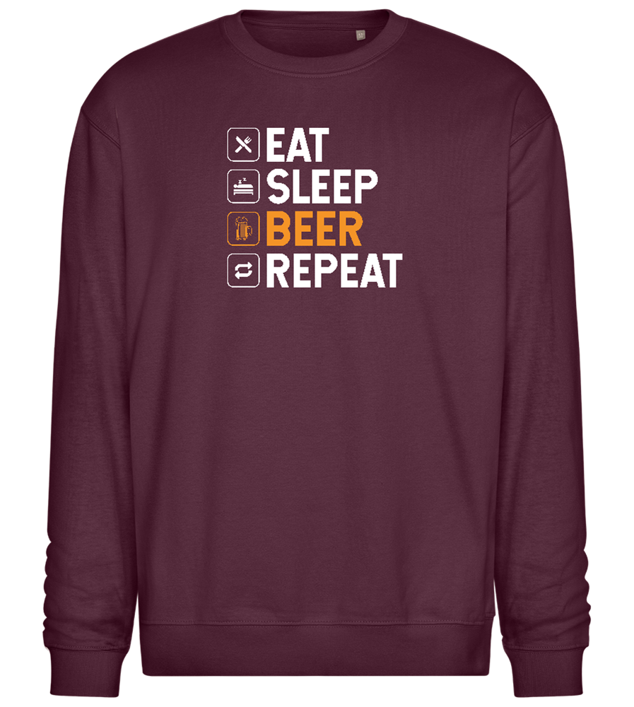 Beer Repeat Design - Comfort Essential Unisex Sweater_BORDEAUX_front