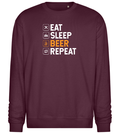 Beer Repeat Design - Comfort Essential Unisex Sweater_BORDEAUX_front