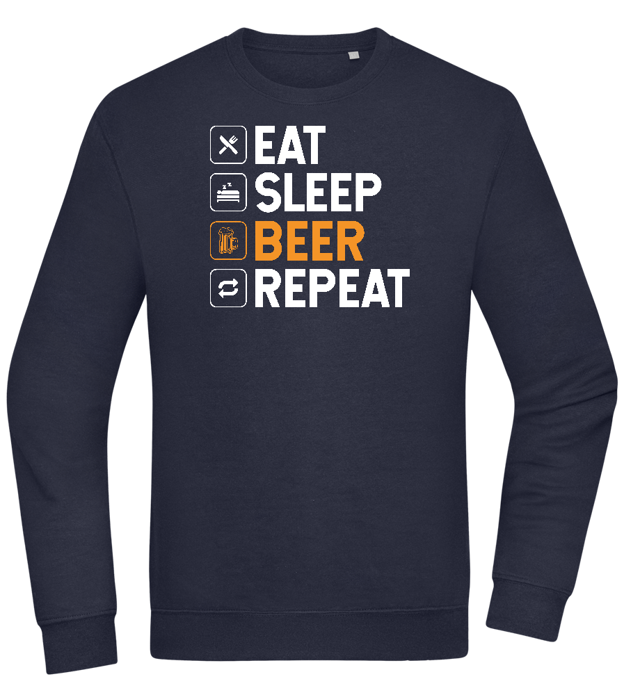 Beer Repeat Design - Comfort Essential Unisex Sweater_FRENCH NAVY_front