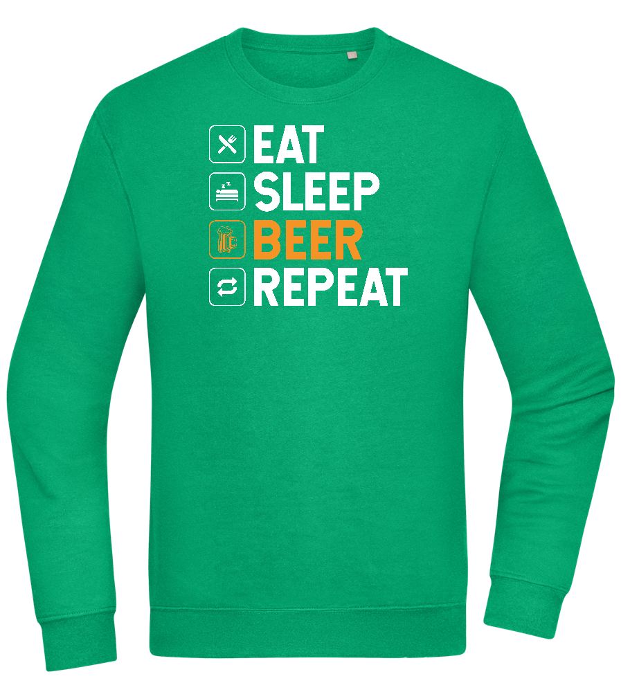 Beer Repeat Design - Comfort Essential Unisex Sweater_MEADOW GREEN_front