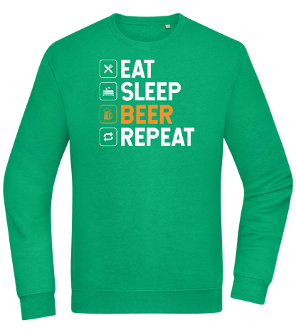 Beer Repeat Design - Comfort Essential Unisex Sweater_MEADOW GREEN_front