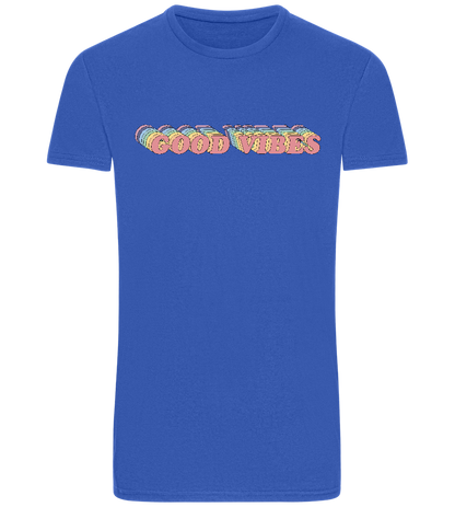 Good Vibes Rainbow Design - Basic Unisex T-Shirt_ROYAL_front