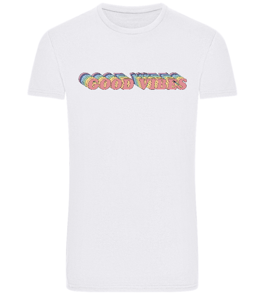 Good Vibes Rainbow Design - Basic Unisex T-Shirt_WHITE_front