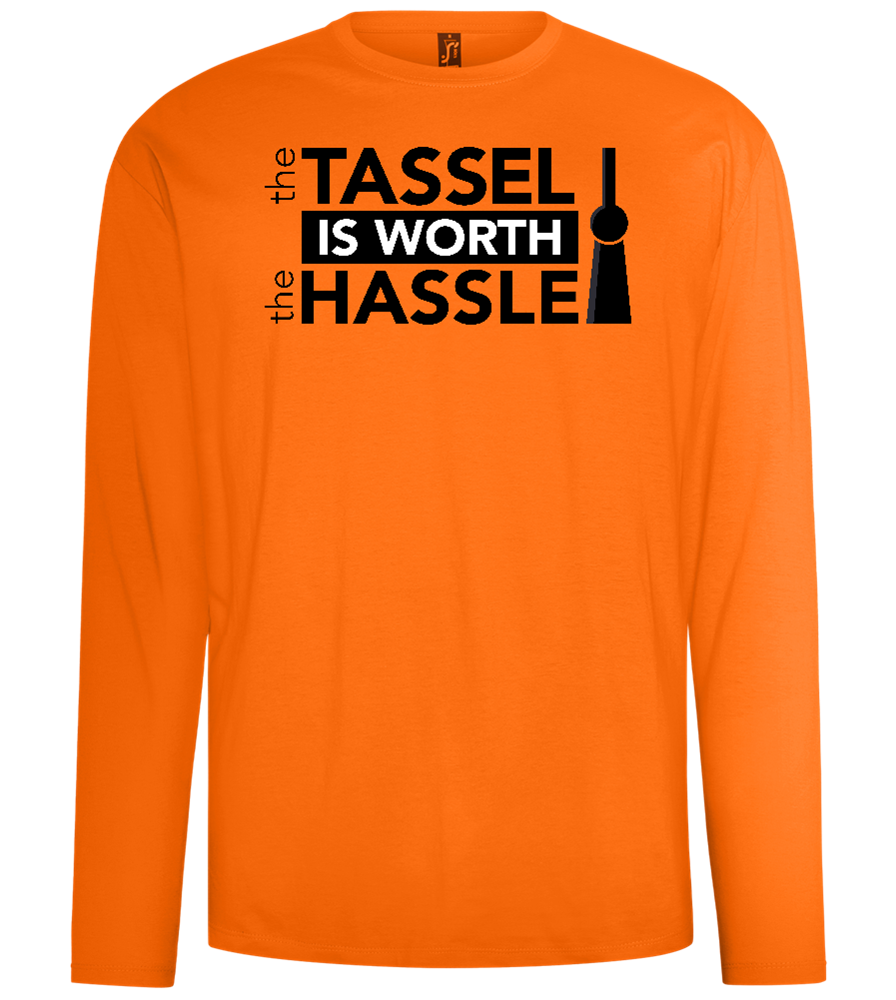 Worth The Hassle Design - Comfort men's long sleeve t-shirt_ORANGE_front