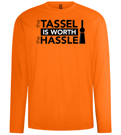 Worth The Hassle Design - Comfort men's long sleeve t-shirt_ORANGE_front