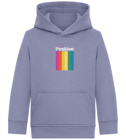 Think Positive Rainbow Design - Comfort Kids Hoodie_BLUE_front