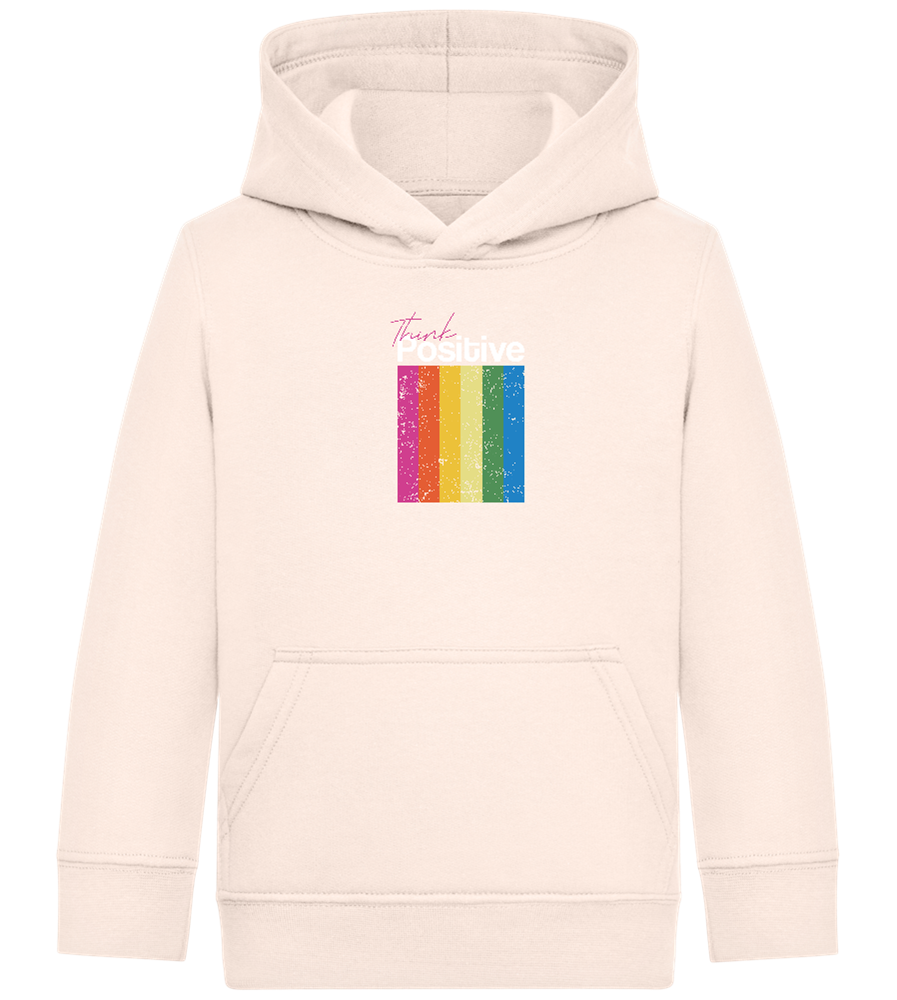 Think Positive Rainbow Design - Comfort Kids Hoodie_LIGHT PEACH ROSE_front