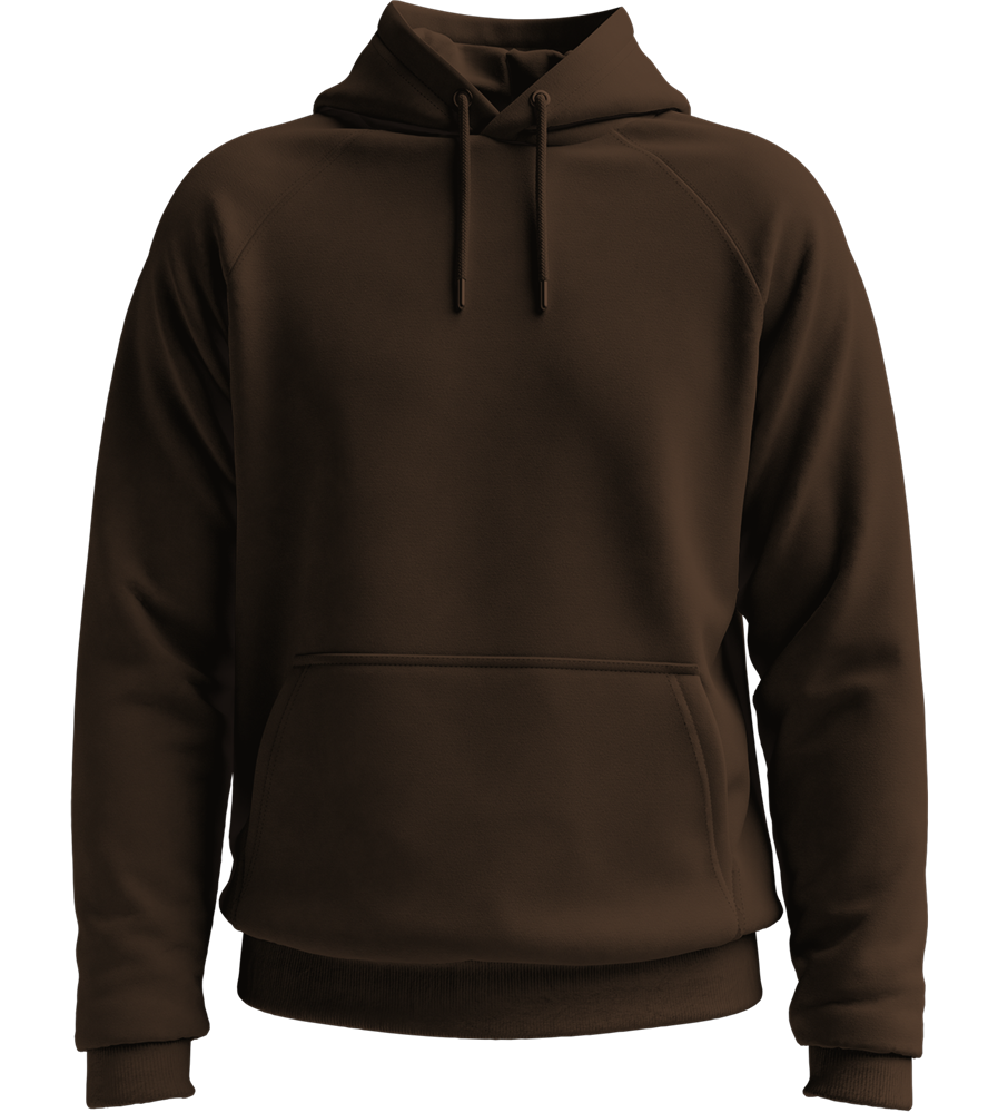 Premium unisex hooded sweater_CHOCOLATE_front