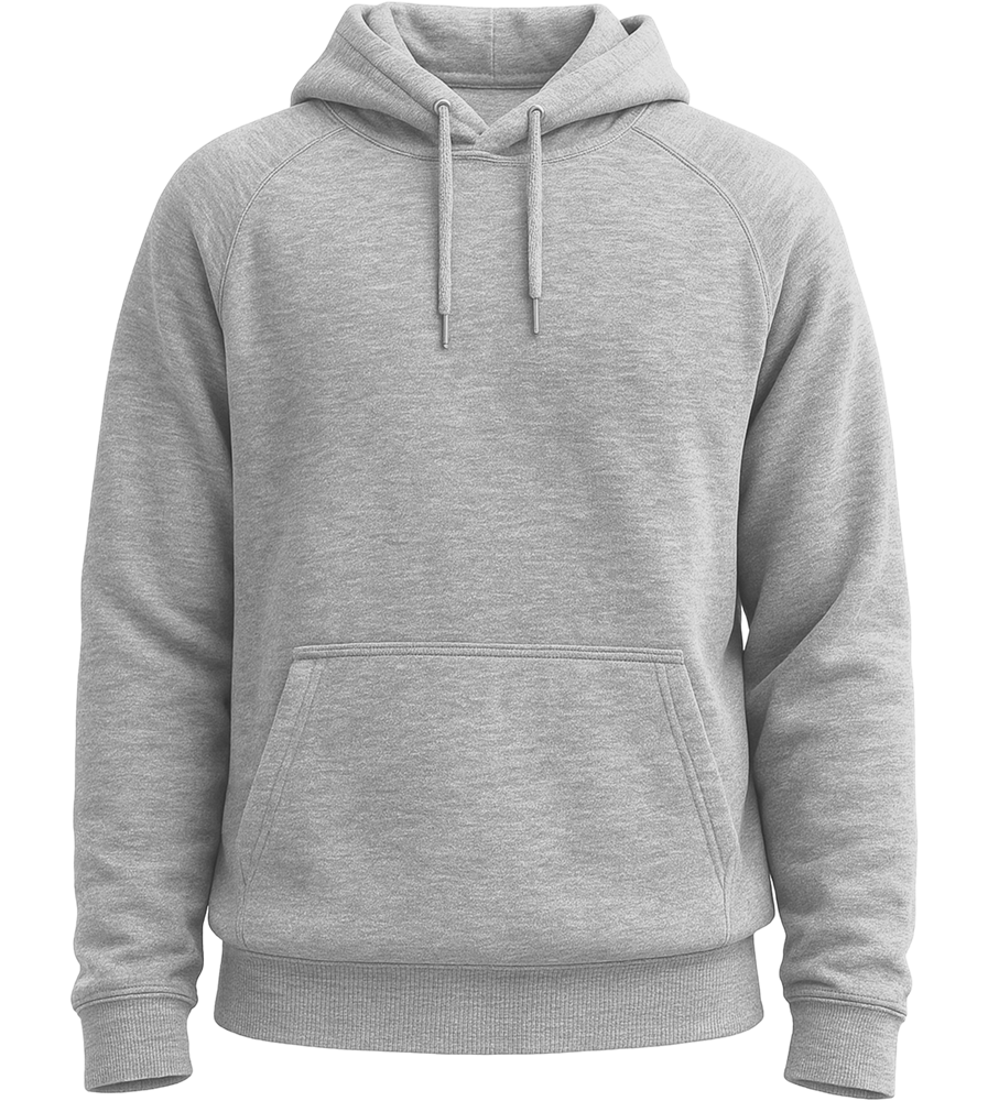 Premium unisex hooded sweater_GREY MELANGE_front