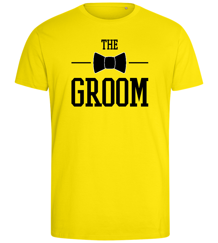 The Groom Design - Comfort men's fitted t-shirt_YELLOW_front