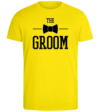 The Groom Design - Comfort men's fitted t-shirt_YELLOW_front