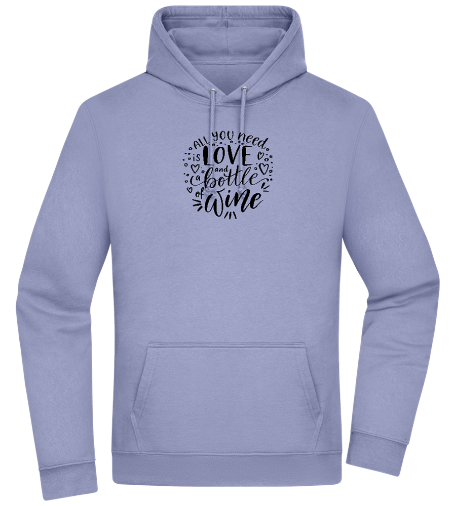 Love And Wine Design - Premium Essential Unisex Hoodie_BLUE_front