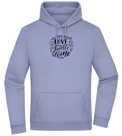 Love And Wine Design - Premium Essential Unisex Hoodie_BLUE_front